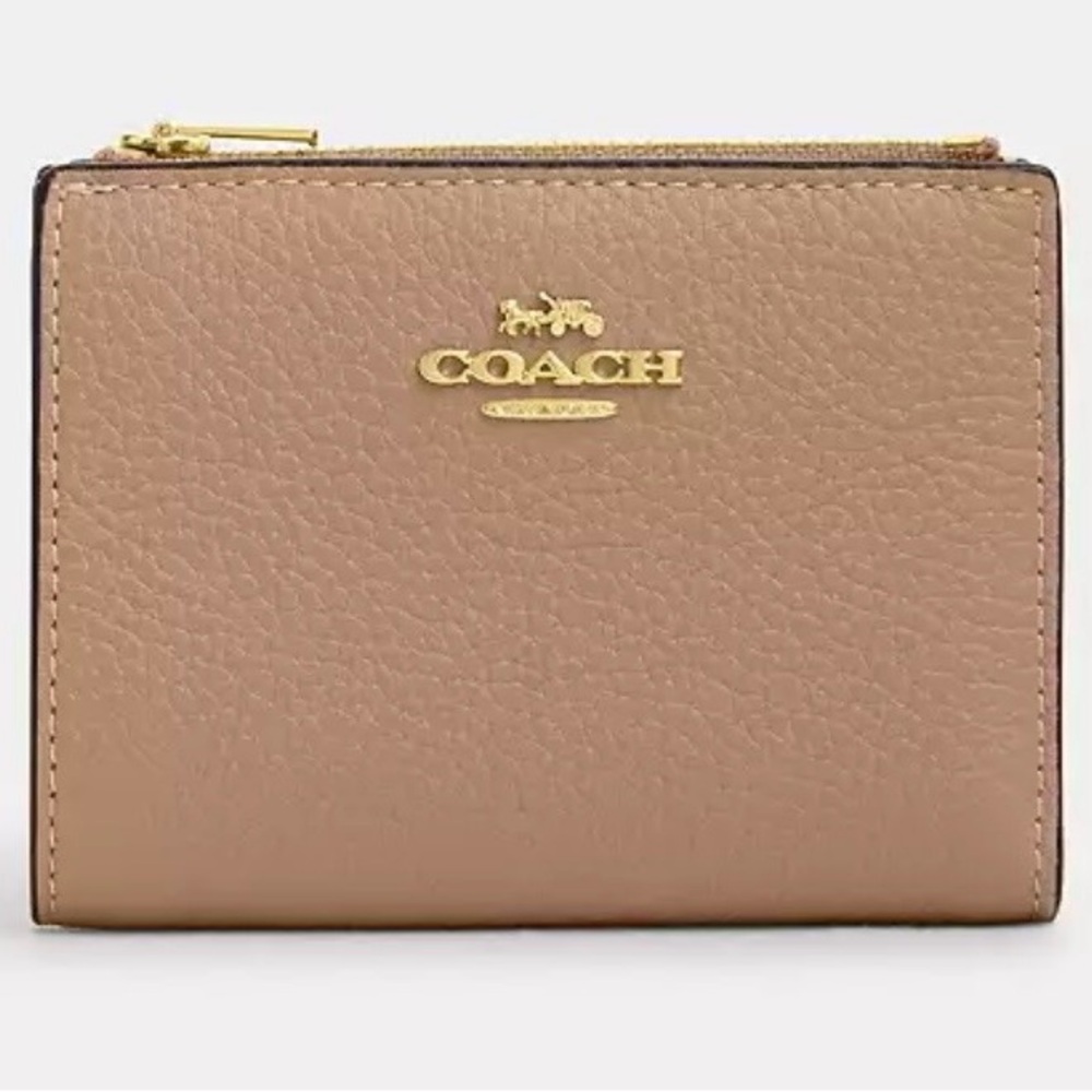Coach Tan Leather Snap Wallet
